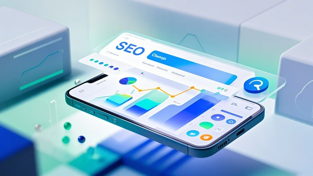 A phone displaying high search engine rankings for a mobile-friendly website, symbolizing strong SEO performance